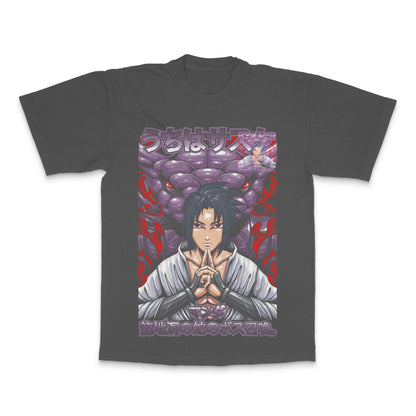 Anime Character Graphic Tee with Dark Background Design