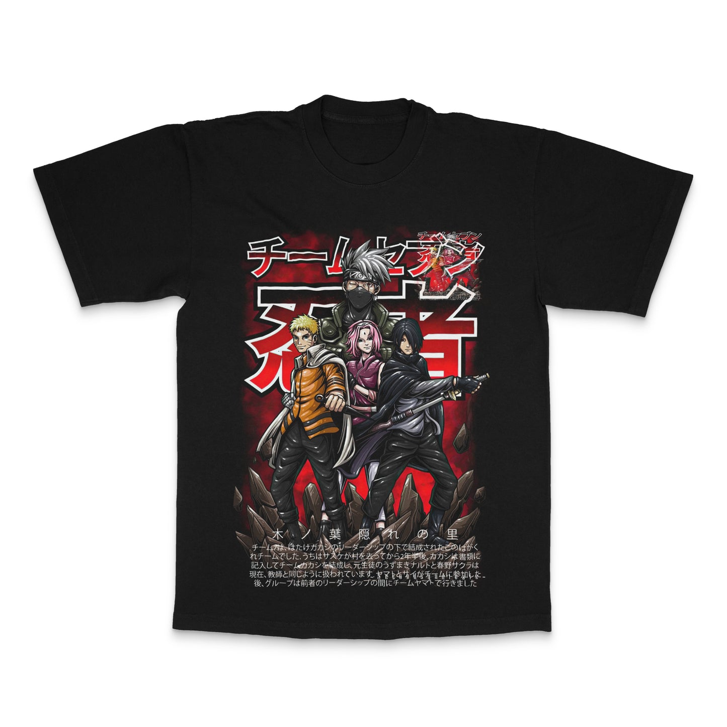 Team 7 Anime Characters Graphic Print T-Shirt