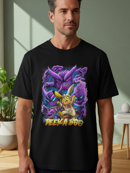 Peek A Boo Purple Monsters Graphic Design Shirt