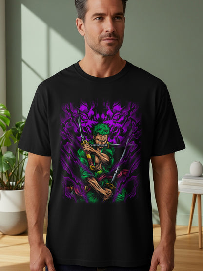 Sword-Wielding Anime Warrior Graphic T-shirt