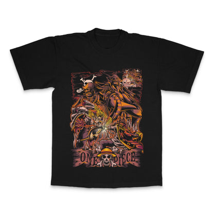 One Piece Anime Graphic Black Short Sleeve T-Shirt