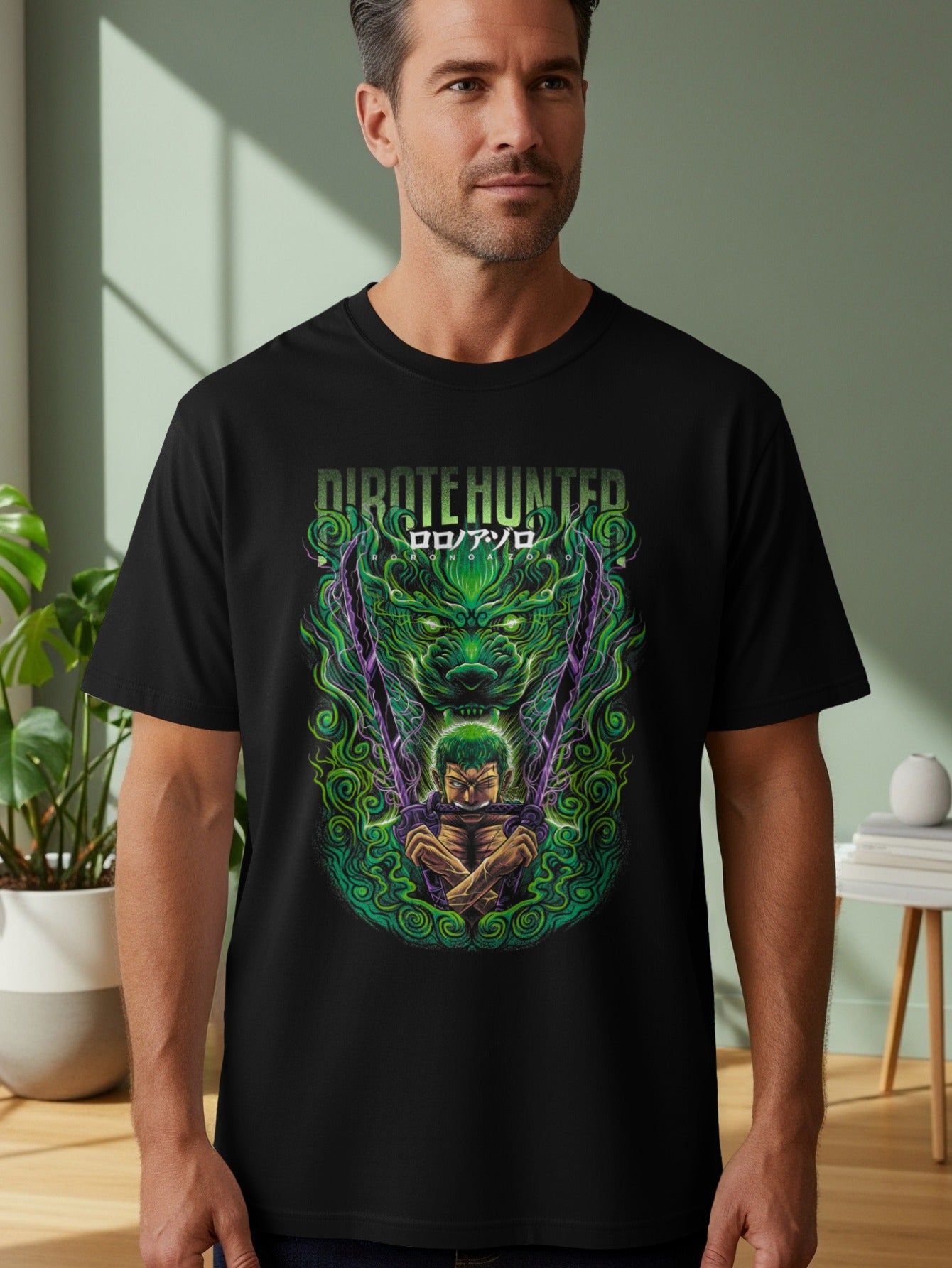 Pirate Hunter Anime Character Printed T-shirt
