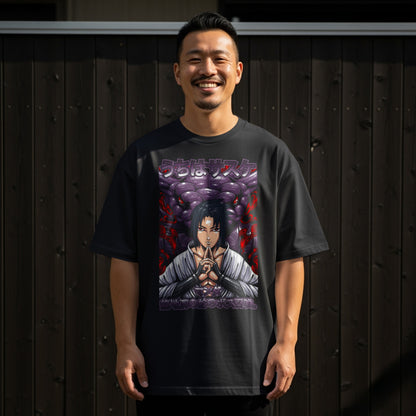 Uchiha Sasuke Anime Graphic Black Shirt Product