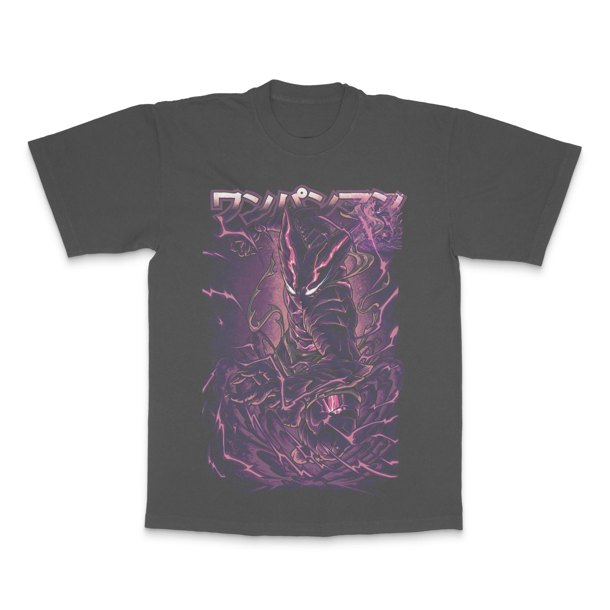Mysterious Neon Warrior Graphic Design T-Shirt