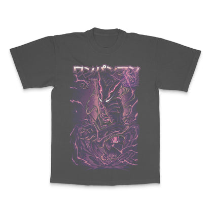Mysterious Neon Warrior Graphic Design T-Shirt
