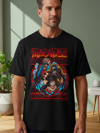 Japanese Anime Characters Graphic Print T-Shirt
