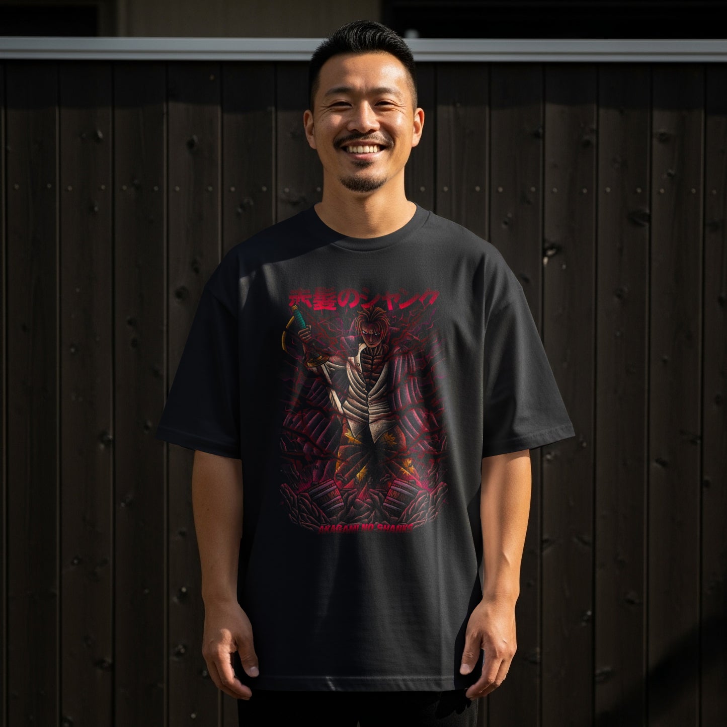 Japanese Anime Character Art Black T-shirt