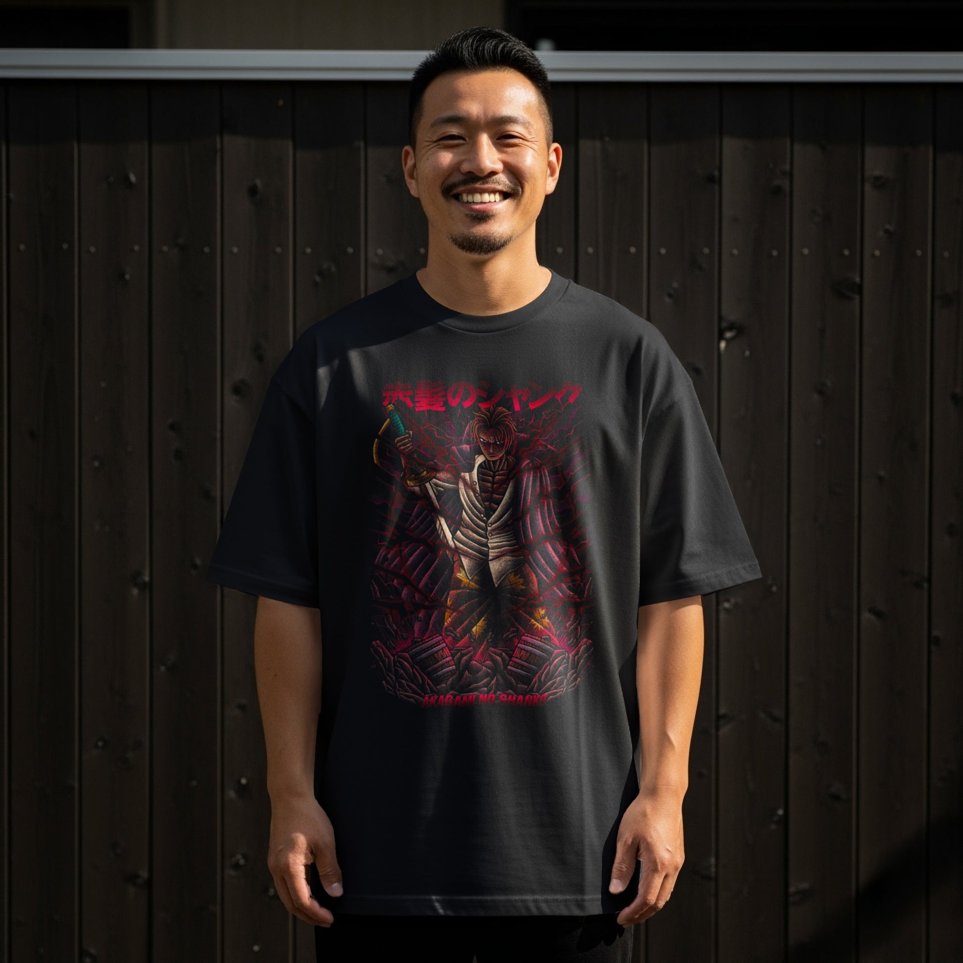 Japanese Anime Character Art Black T-shirt