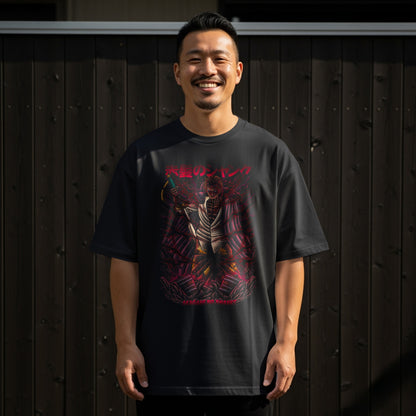 Japanese Anime Character Art Black T-shirt
