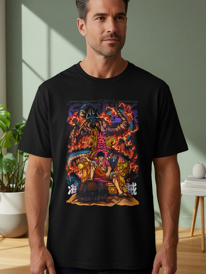 Vibrant Graphic Anime Artwork Black T-Shirt Product