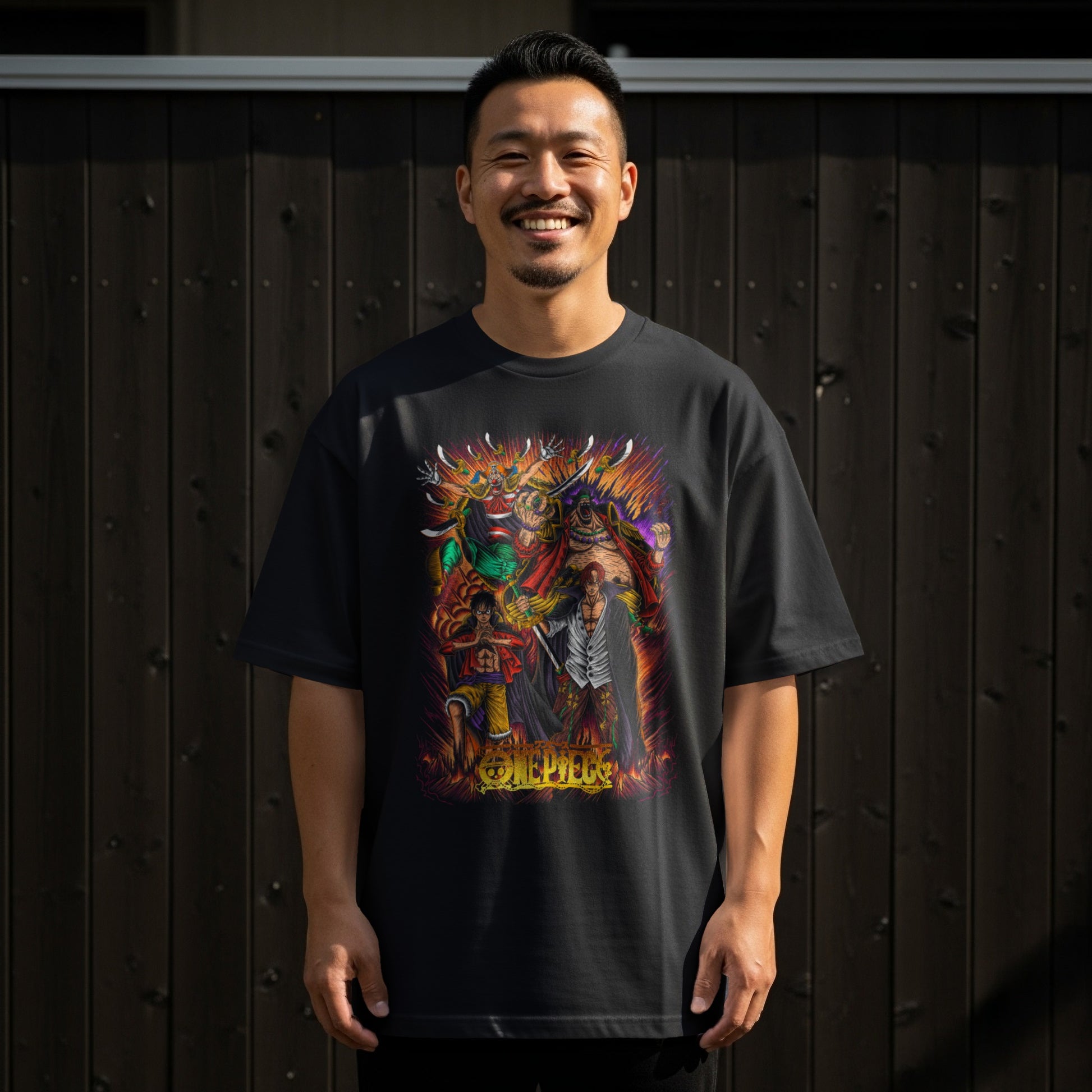 Anime Heroes Battle Scene Graphic T-shirt