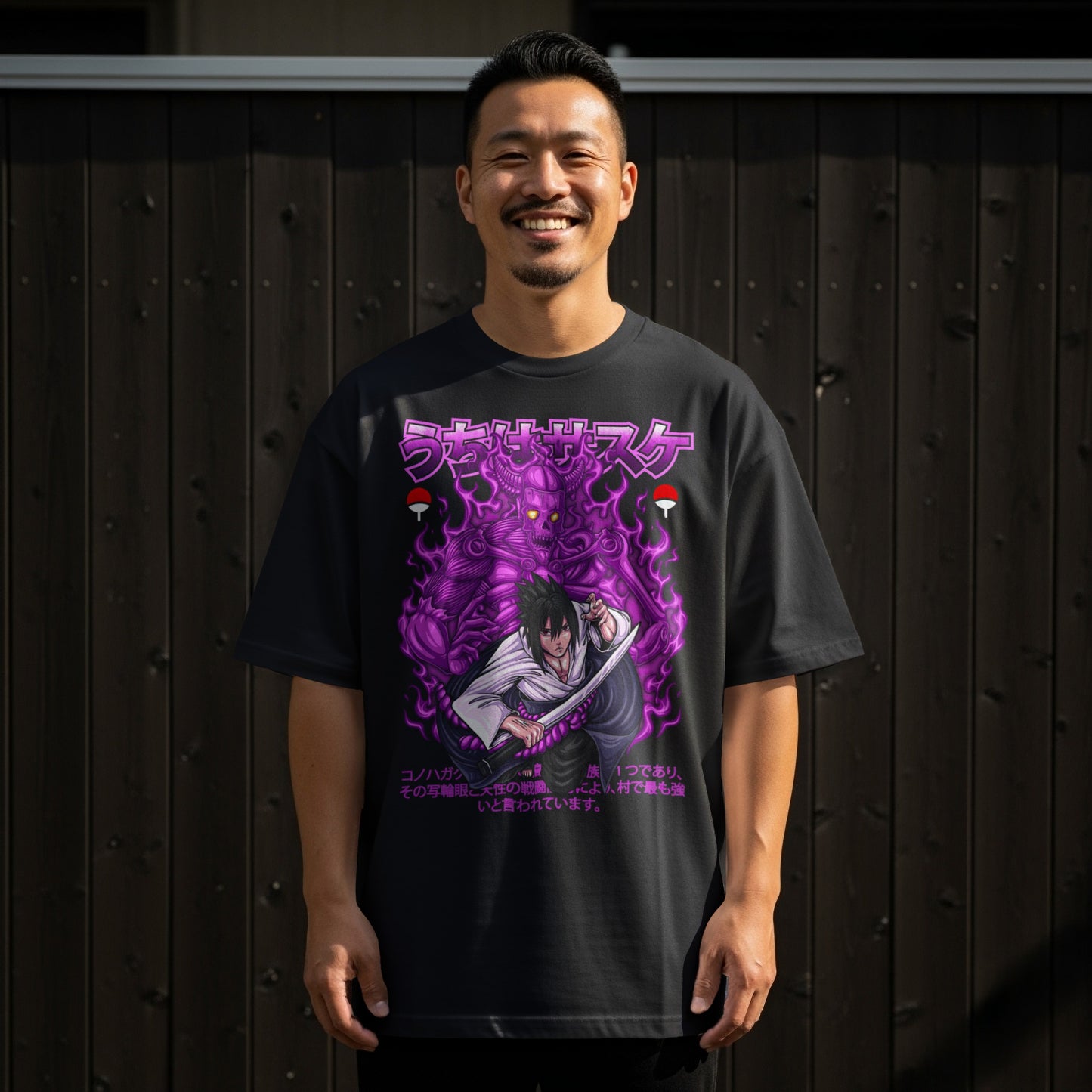 Uchiha Sasuke Anime Graphic Black T-shirt Product