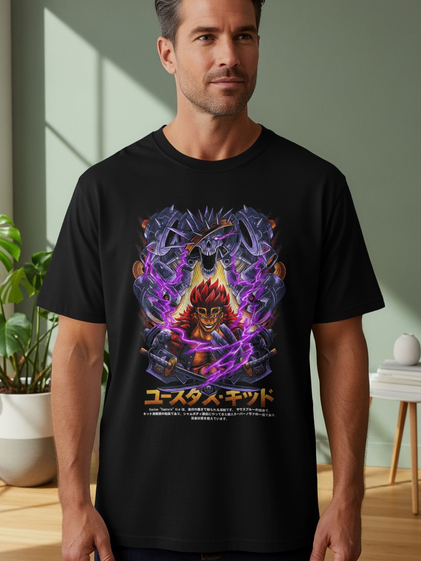 Intense Anime Character Graphic Printed T-shirt