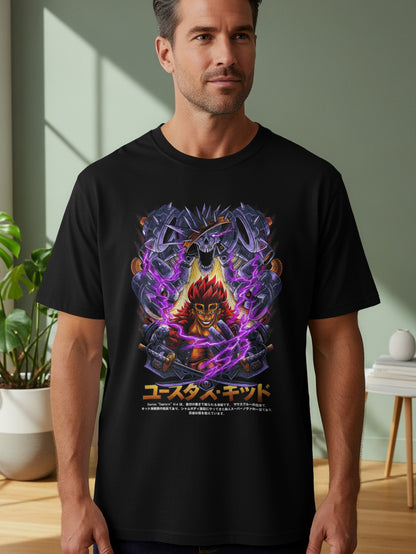 Intense Anime Character Graphic Printed T-shirt