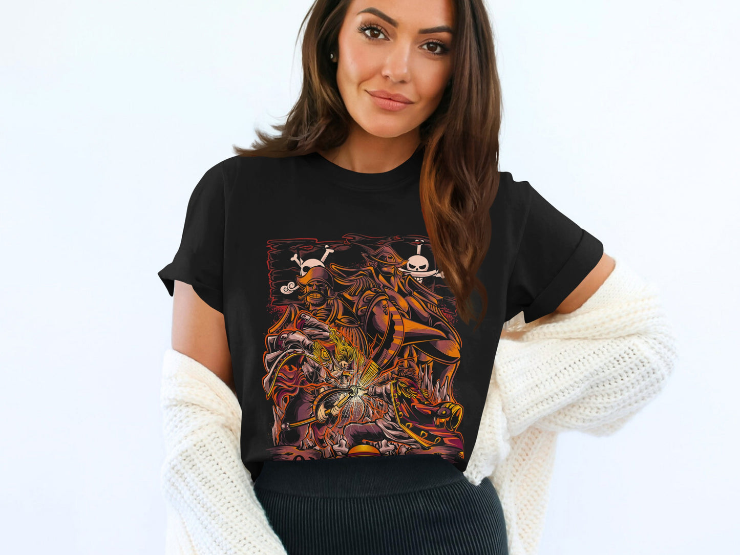 Anime-Inspired Graphic Tee with Detailed Illustration
