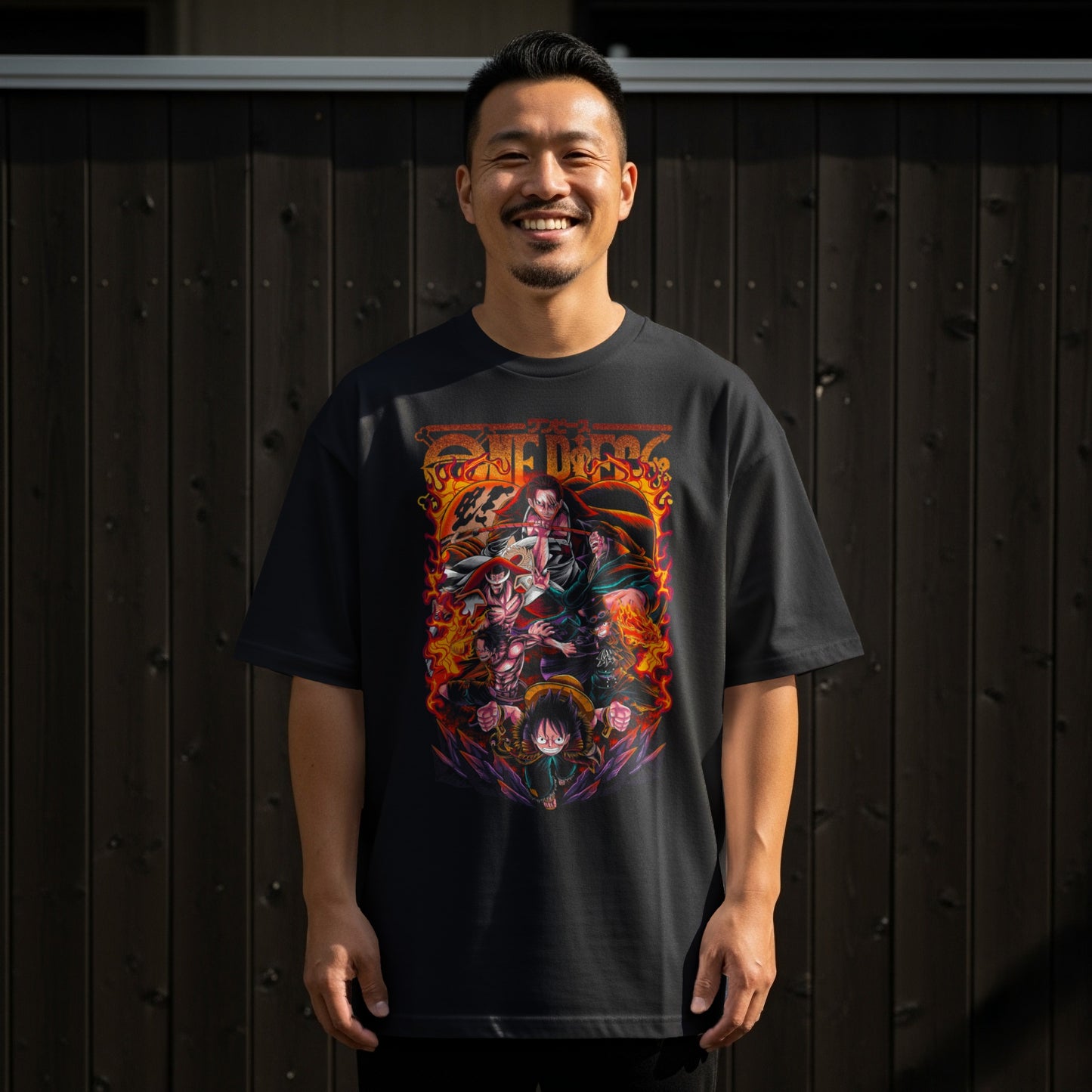 Anime Style Action Scene Graphic Art T-Shirt Product