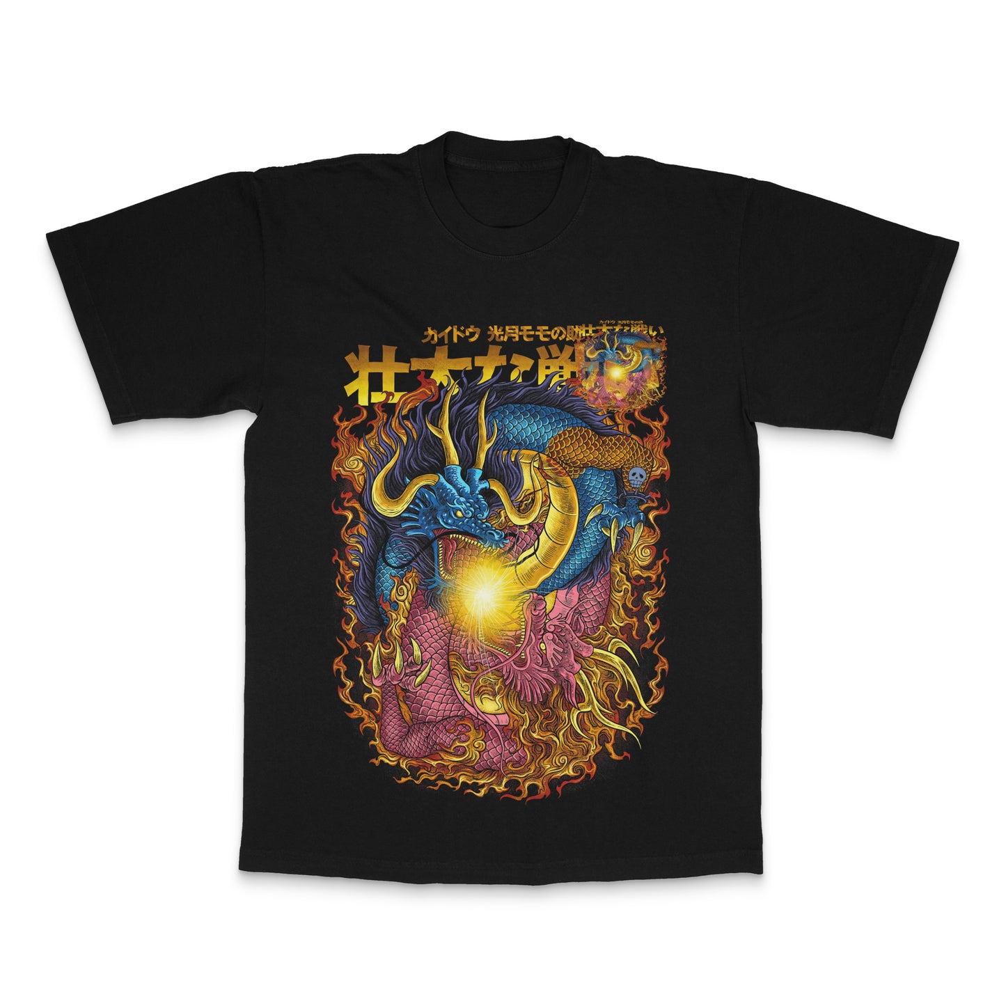 Japanese Dragon Battle Graphic Tee Shirt