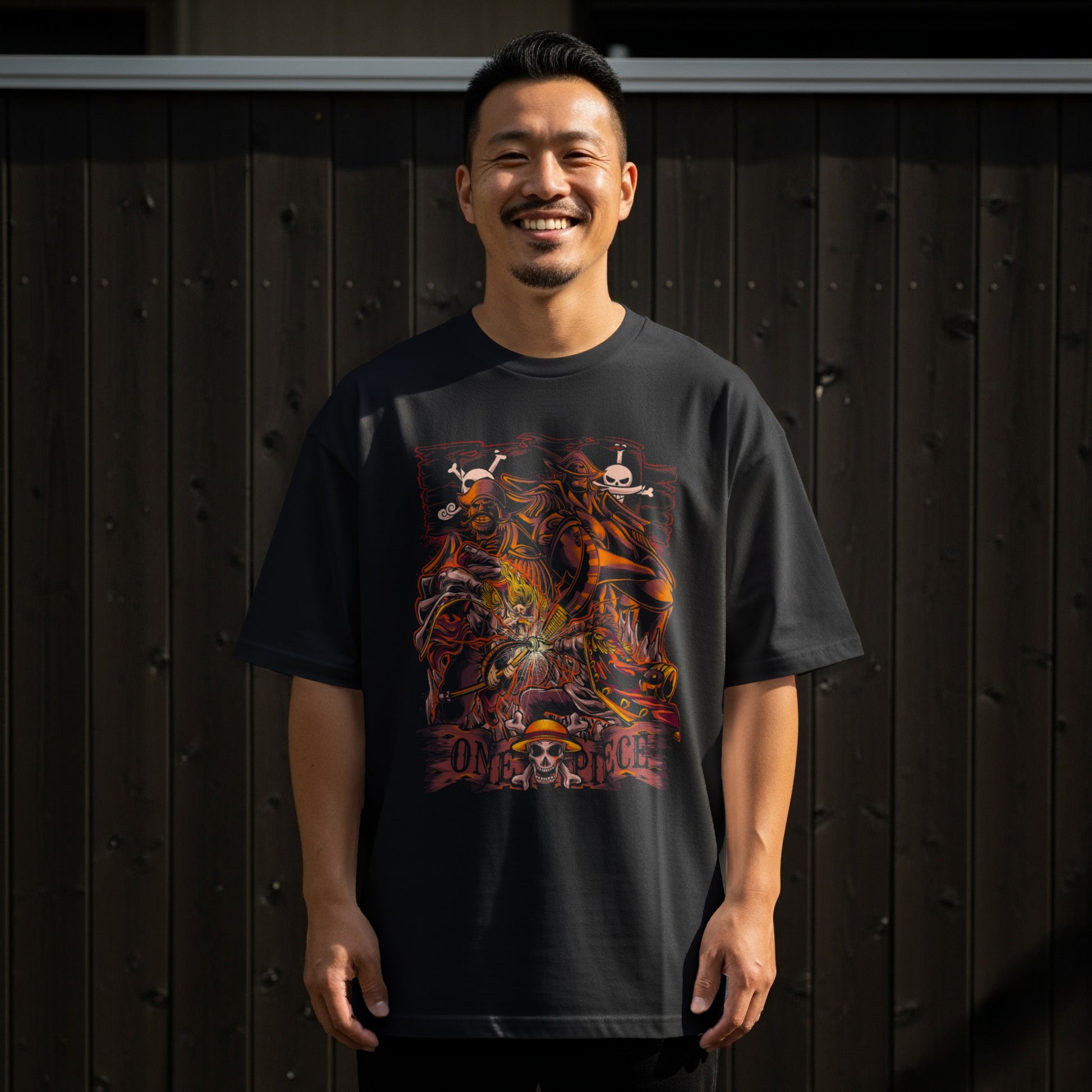 One Piece Graphic Black Short Sleeve T-shirt