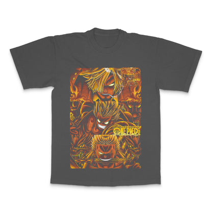 Fiery One Piece Characters Graphic T-Shirt
