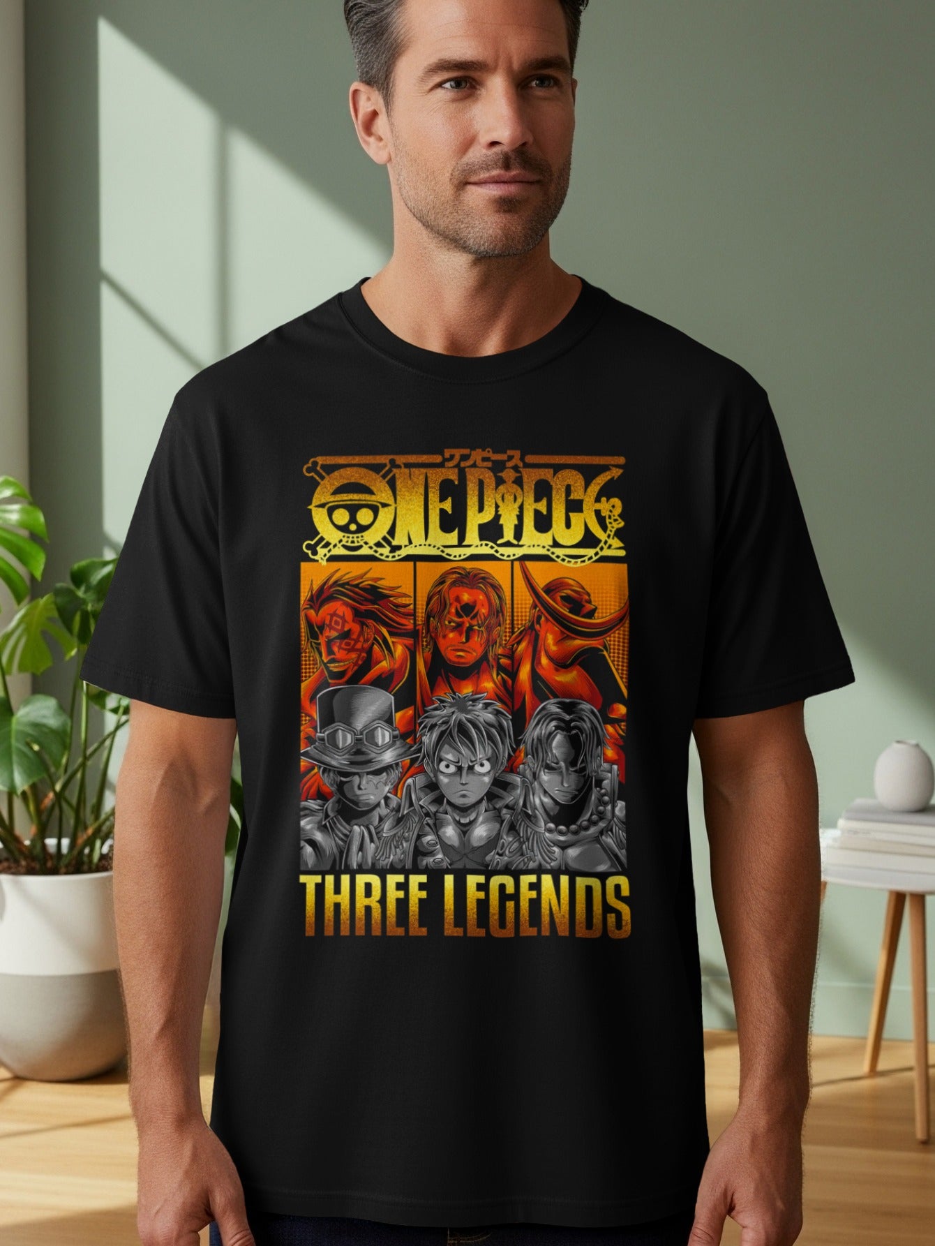 One Piece Three Legends Graphic Design T-shirt
