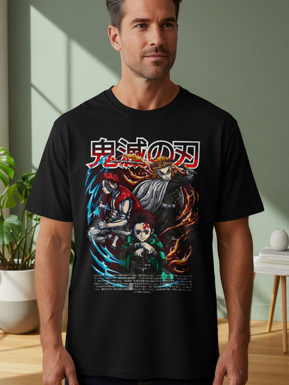 Demon Slayer Characters Japanese Print T-shirt