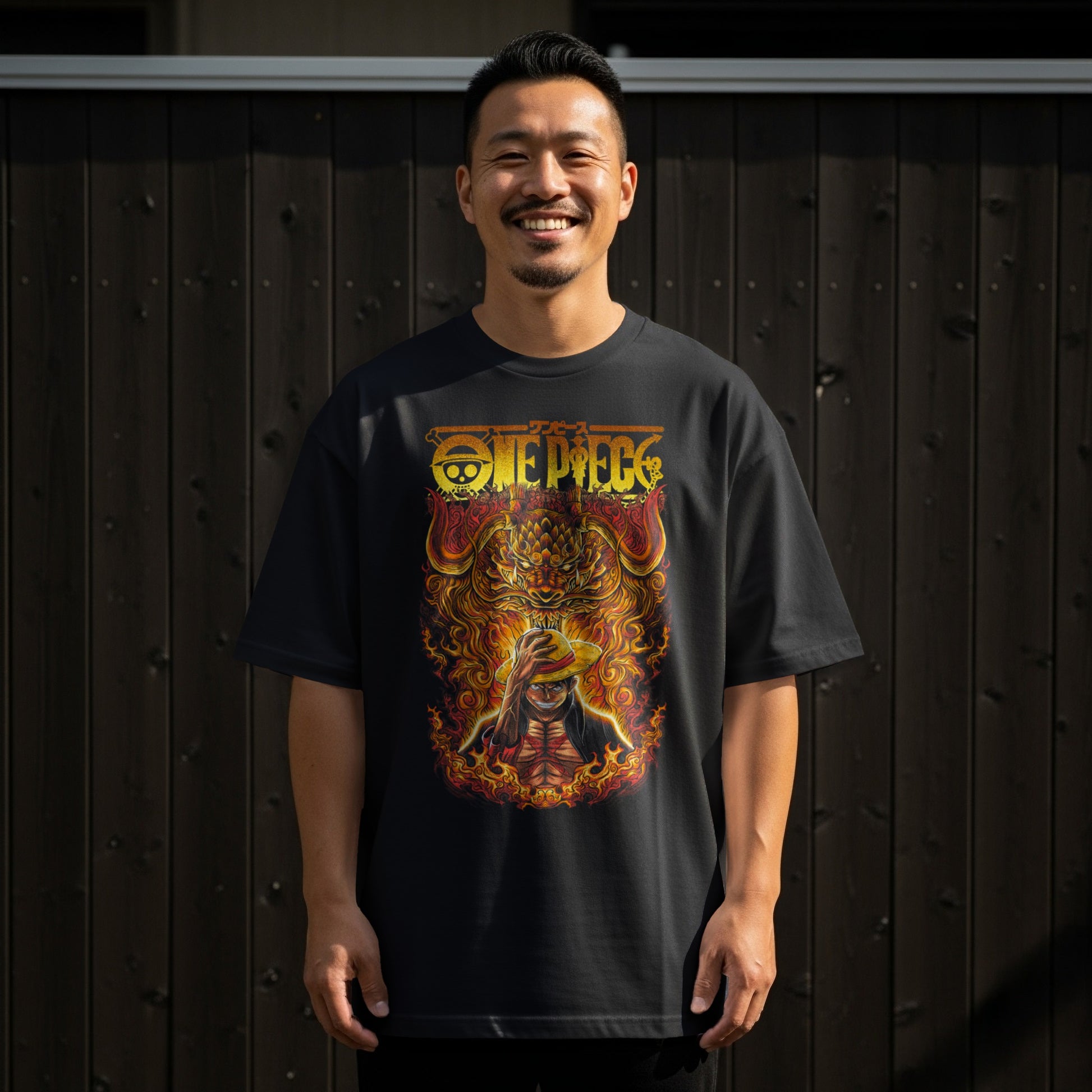 One Piece Fiery Luffy Graphic T-Shirt for Fans