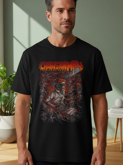 Chainsaw Man Graphic Tee Featuring Intense Design