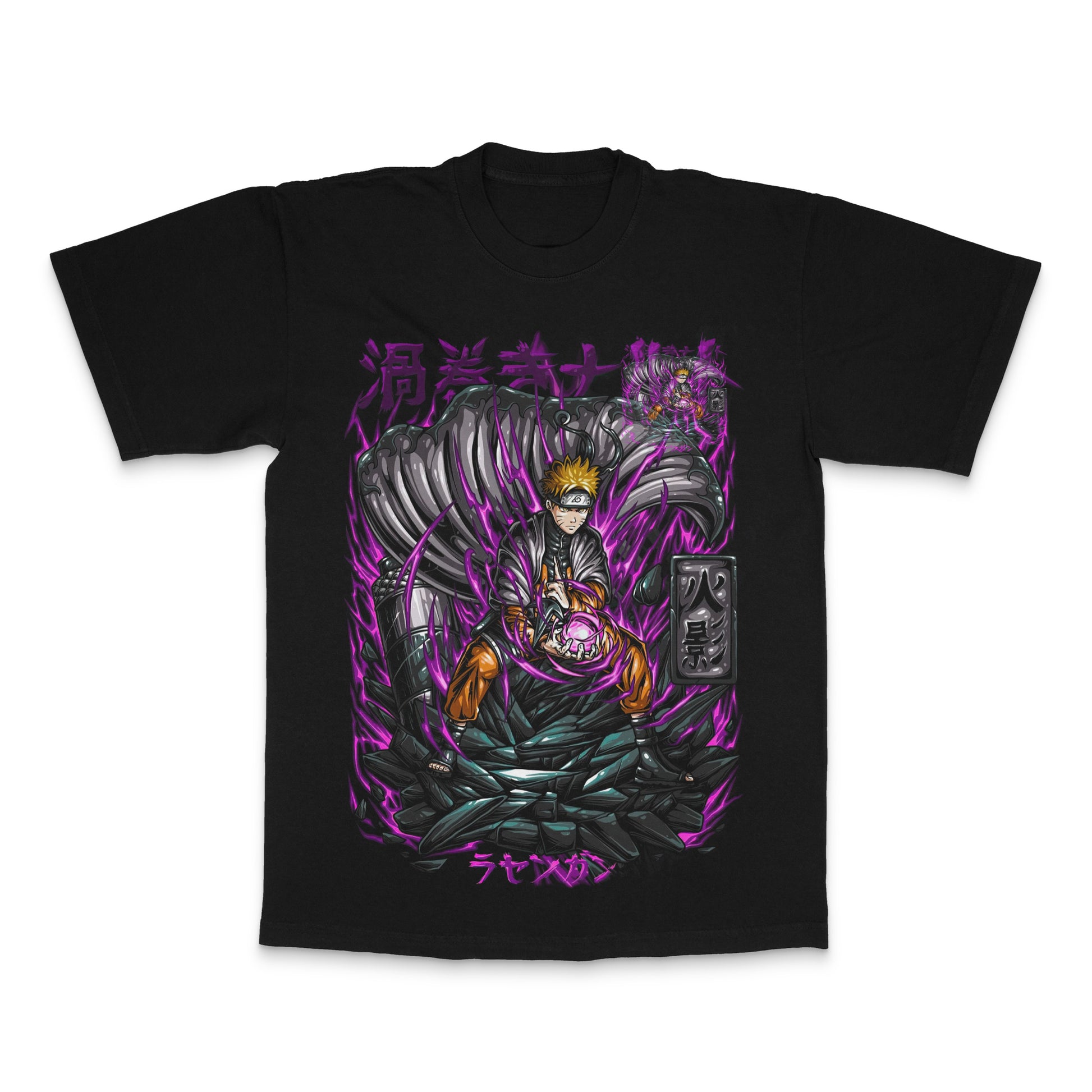 Iconic Anime Character Design Black Graphic Tee