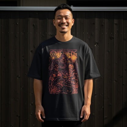 Bold Graphic Monsters Artwork Black T-Shirt