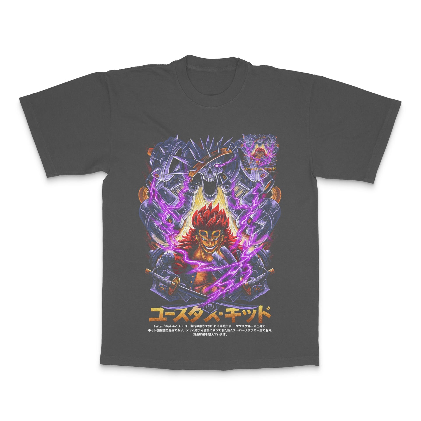 Captivating Anime Graphic Art on Black T-Shirt Product