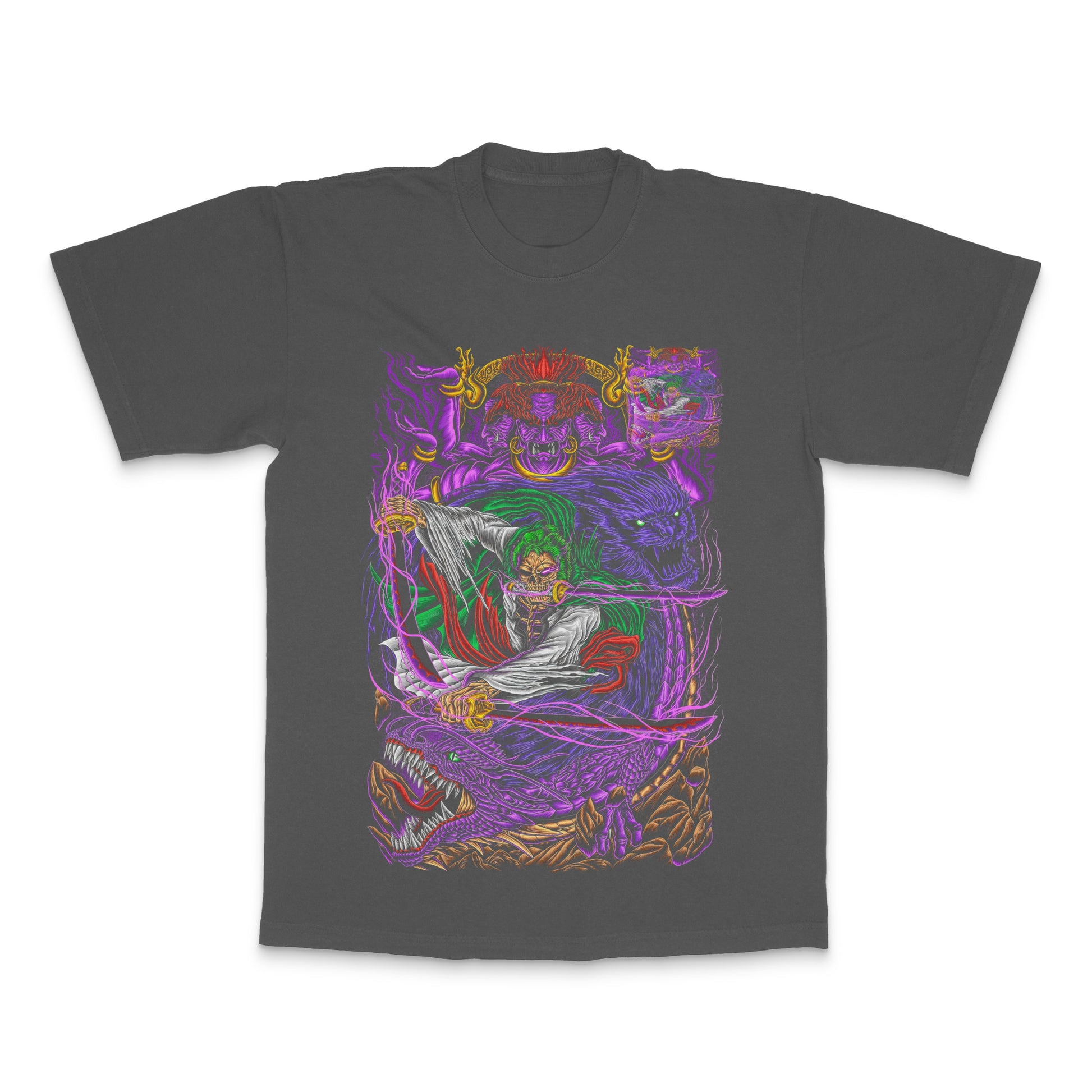 Vivid Fantasy Artwork with Mythical Creatures T-shirt