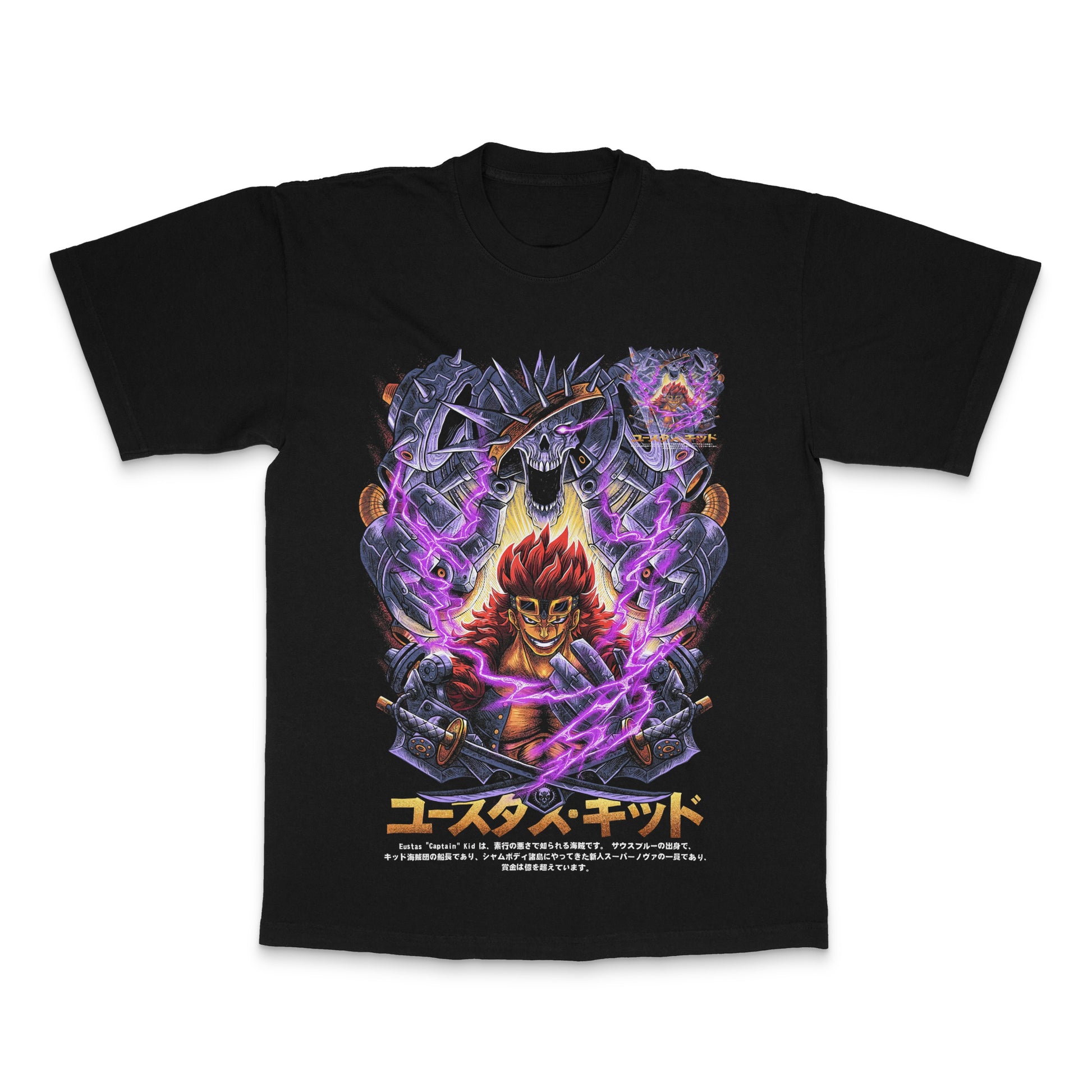 Futuristic Anime Character Design Black T-Shirt
