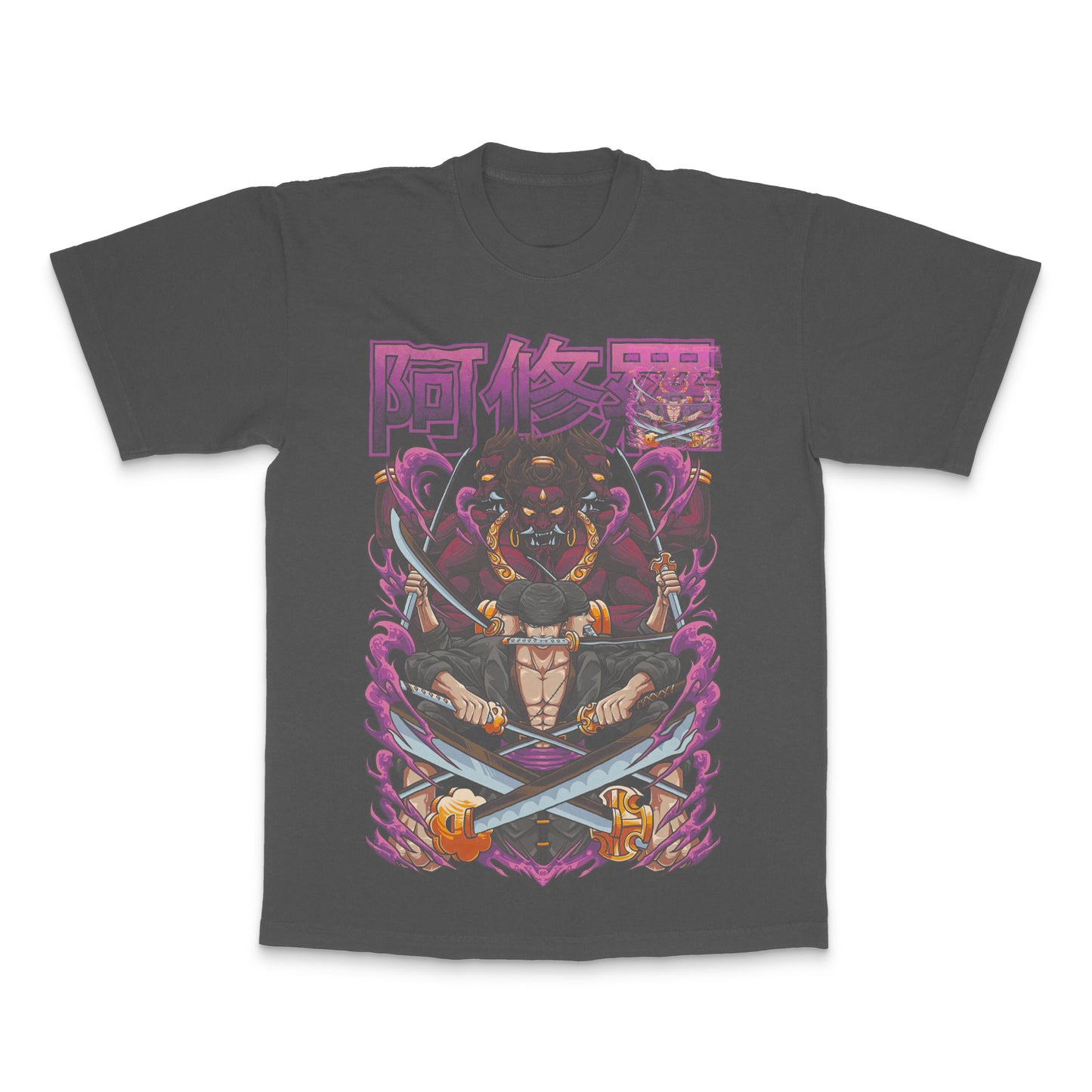 Samurai Warrior Graphic T-Shirt with Japanese Lettering