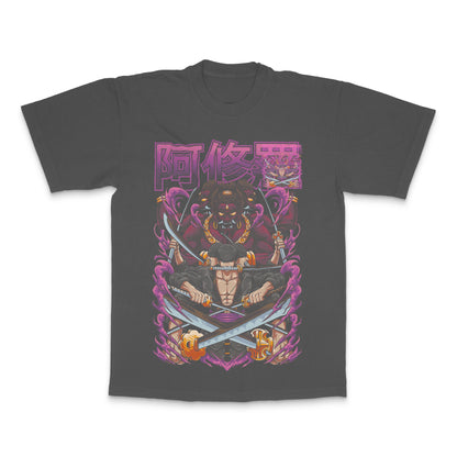 Samurai Warrior Graphic T-Shirt with Japanese Lettering