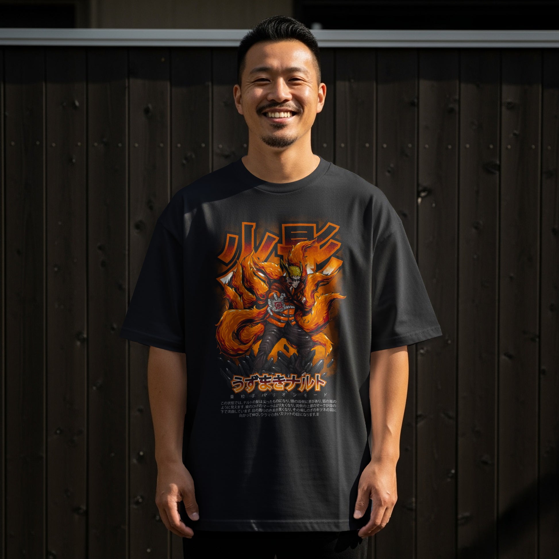 Fiery Anime Character Graphic Men's T-shirt