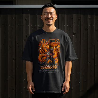 Fiery Anime Character Graphic Men's T-shirt