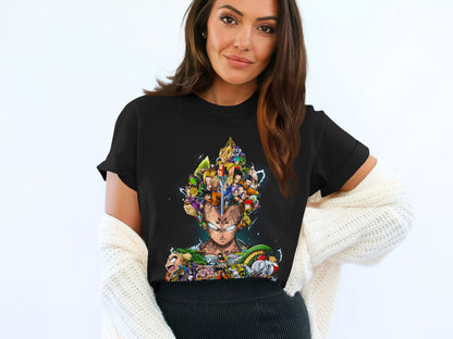 Anime Characters Collage Graphic Art T-shirt Product