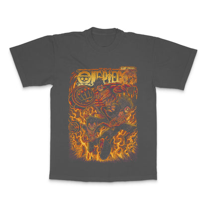 Fiery Anime-Inspired Graphic Tee for Fans