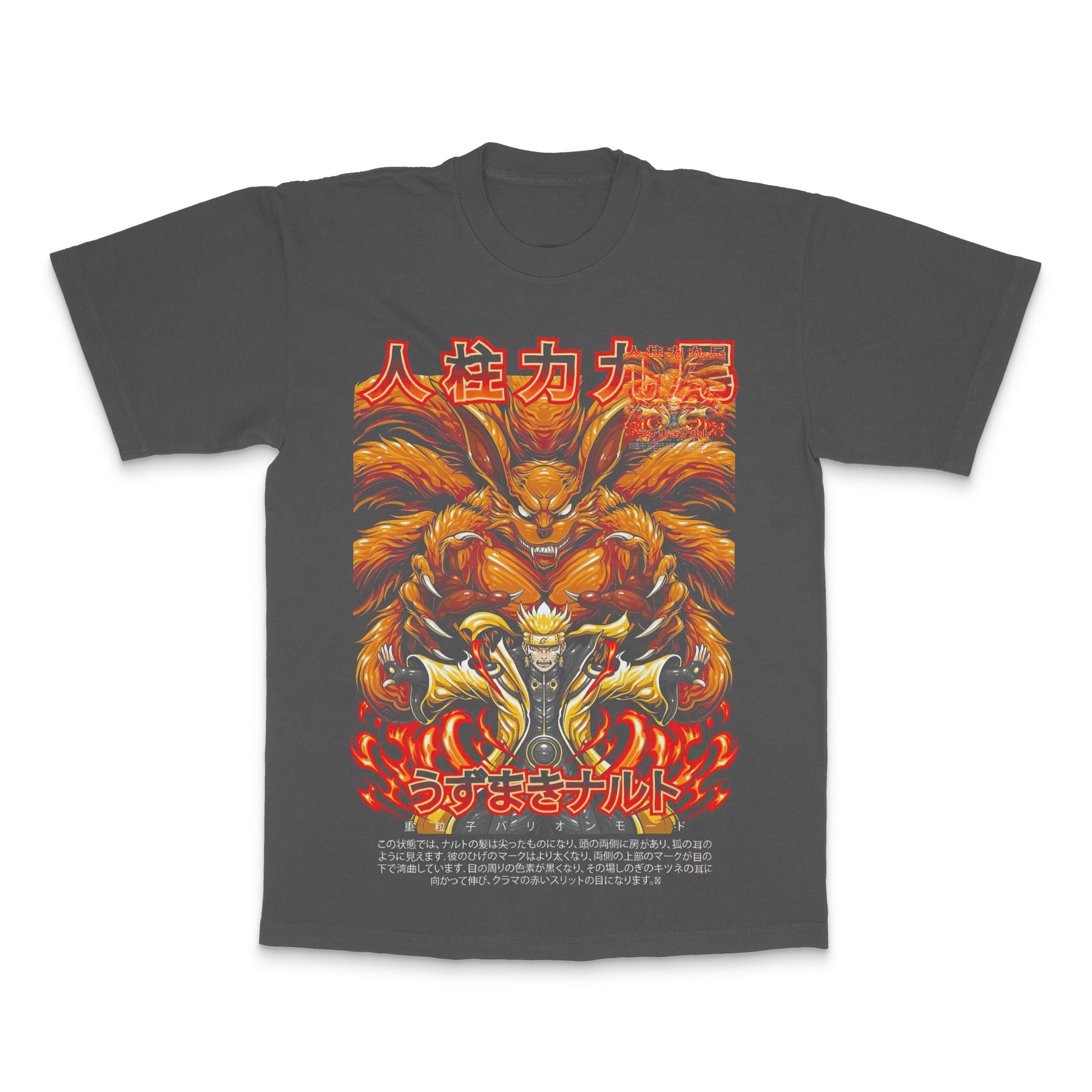 Anime-Inspired Graphic Tee with Fierce Fire Design
