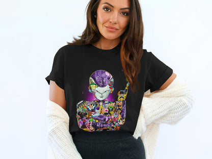 Vibrant Anime Character Collage Graphic T-Shirt