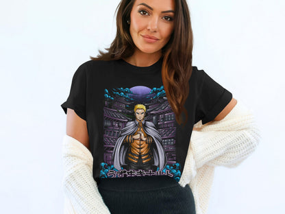 Anime Character Graphic Tee with Moonlit Background Product