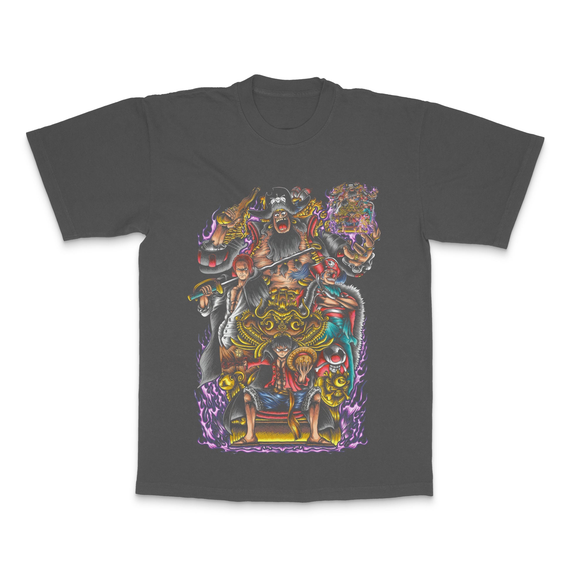 Fierce Anime Characters Illustrated T-Shirt Design