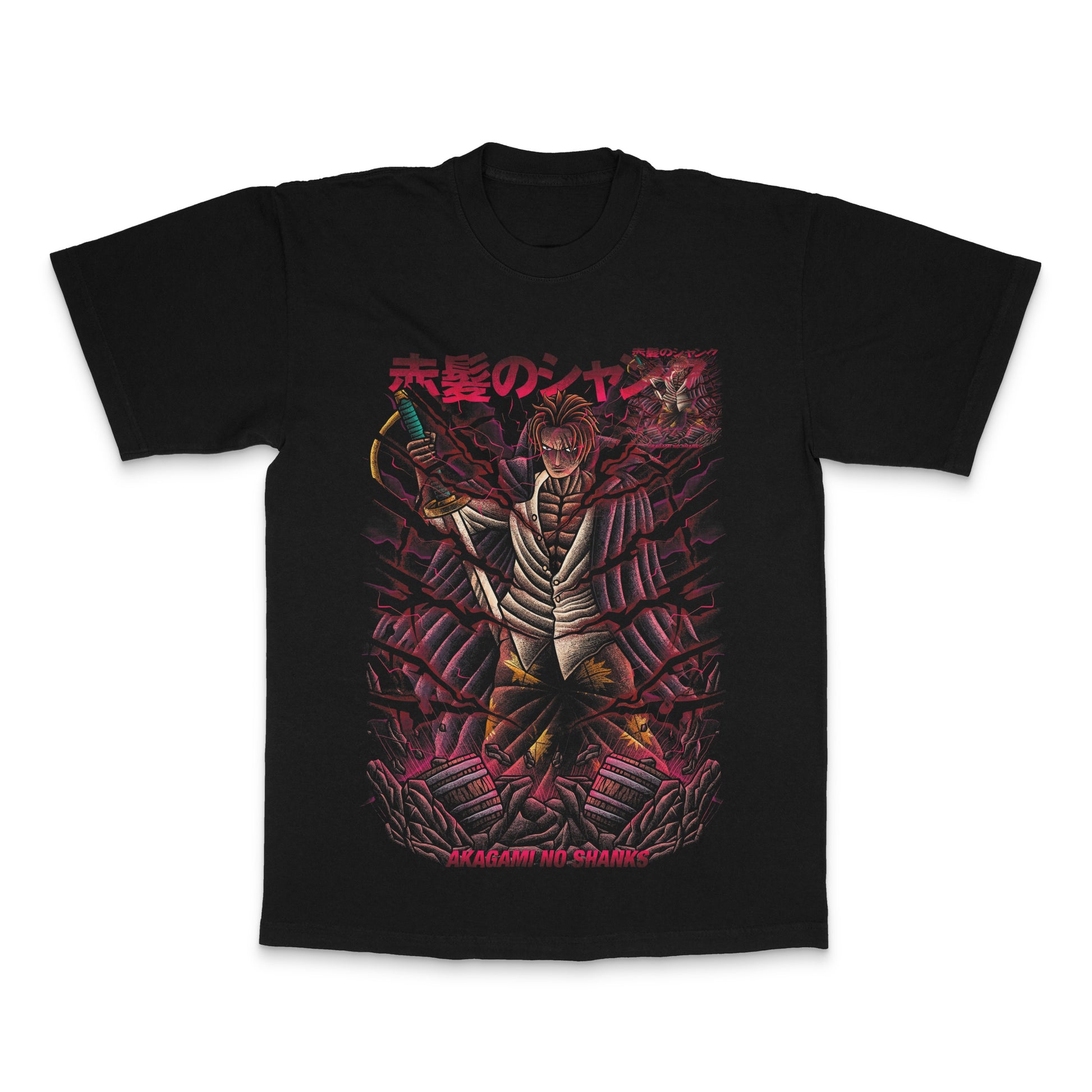 Akagami No Shanks Graphic Black T-Shirt