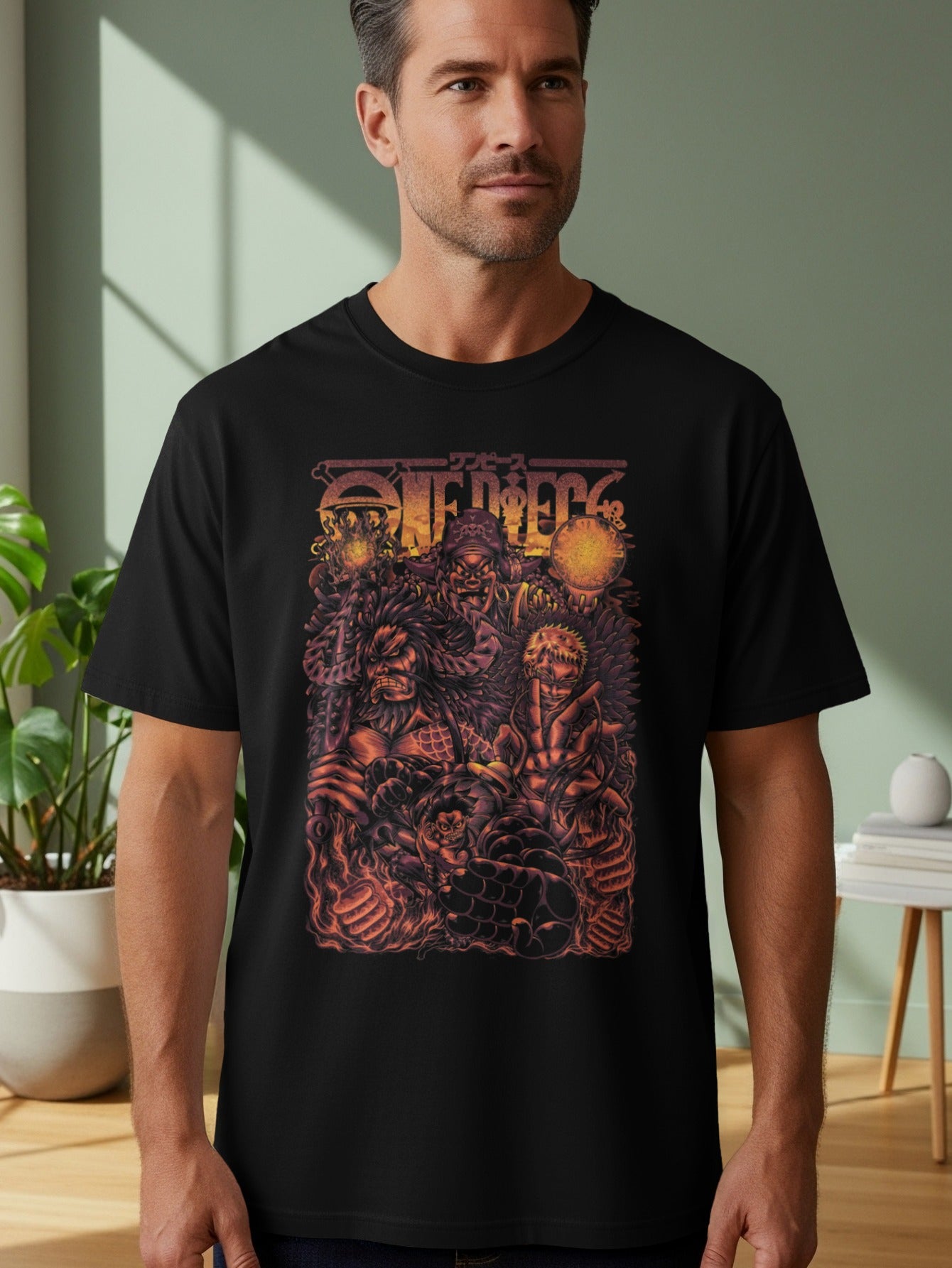 One Piece Anime Character Graphic Black Shirt