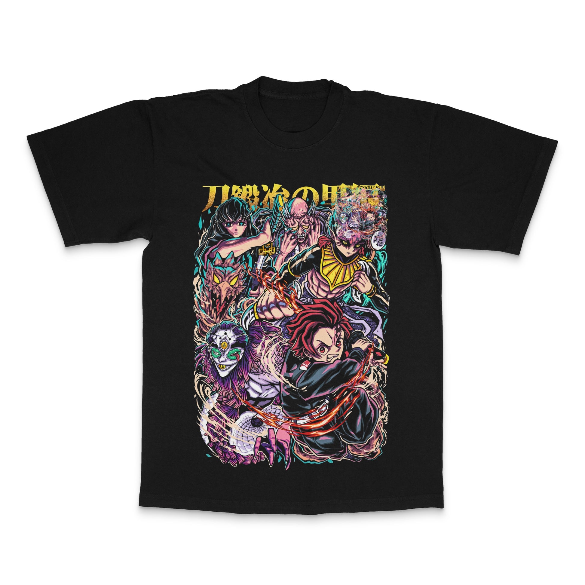 Anime Characters Graphic Black Short Sleeve T-shirt