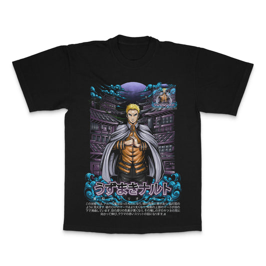 Anime Character Standing with Cloak Graphic T-Shirt