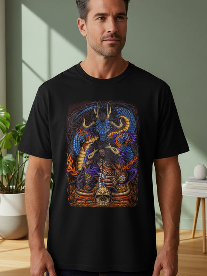 Fearsome Dragon Warrior Graphic Tee Design
