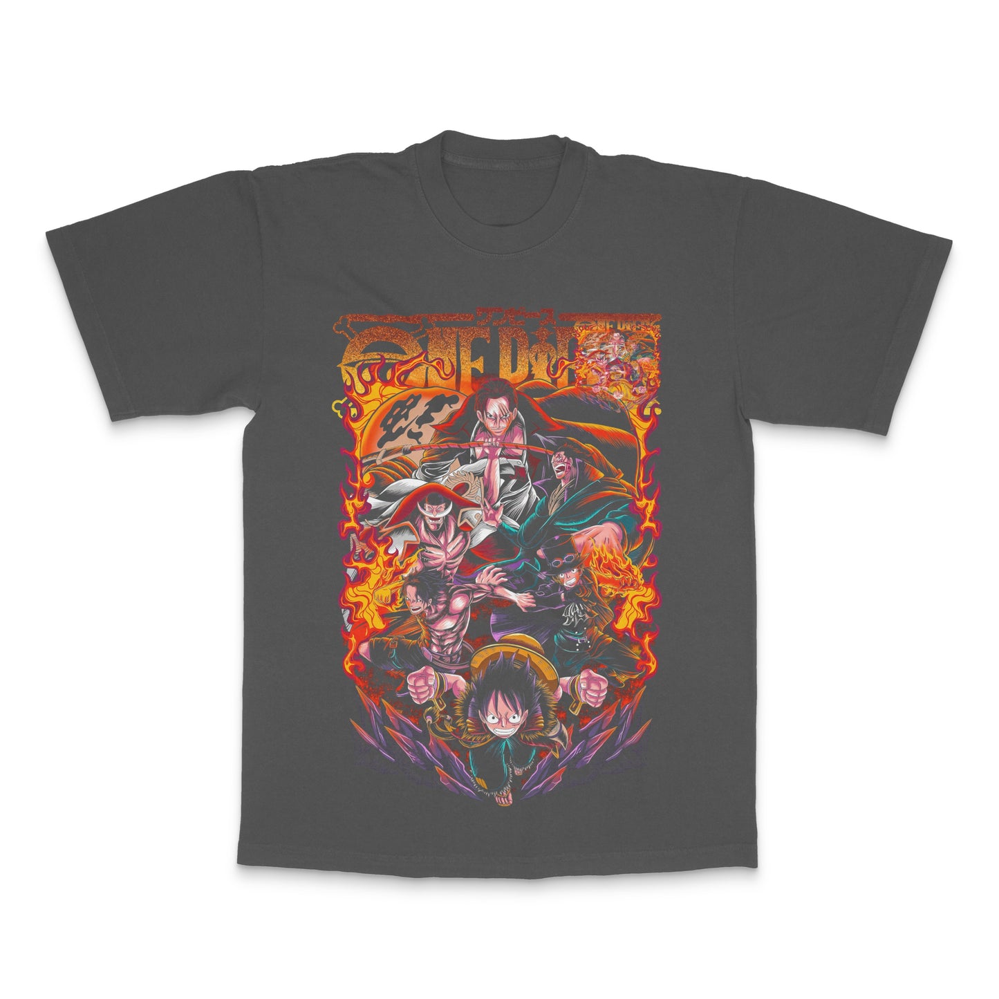 Colorful One Piece Anime Graphic Print T-shirt