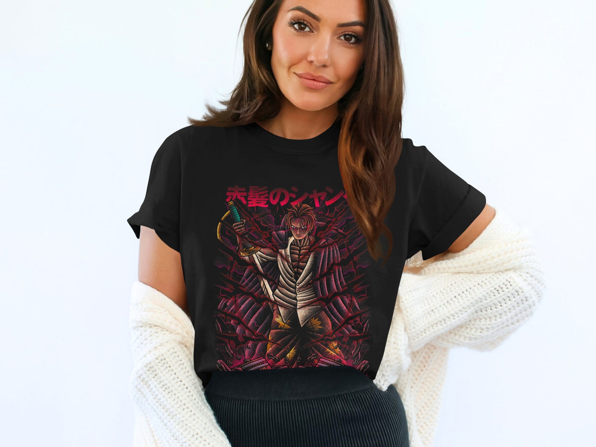 Samurai Warrior Graphic Anime T-Shirt For Women Stylish Top