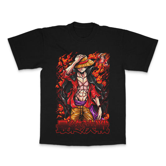 Anime Character with Fiery Background T-Shirt